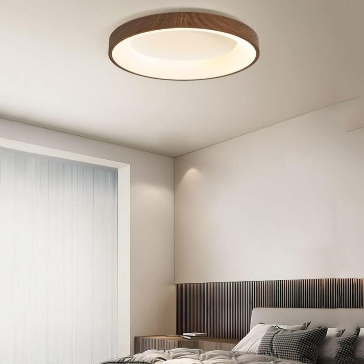 WoodlandAura | Elegant Natural Wood Flush Mount Ceiling Light Fixture 3