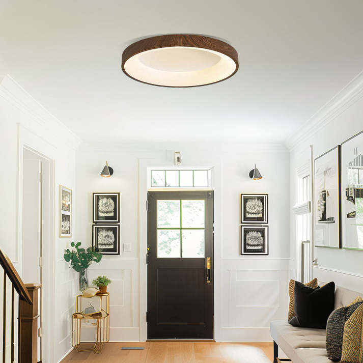 WoodlandAura | Elegant Natural Wood Flush Mount Ceiling Light Fixture 4
