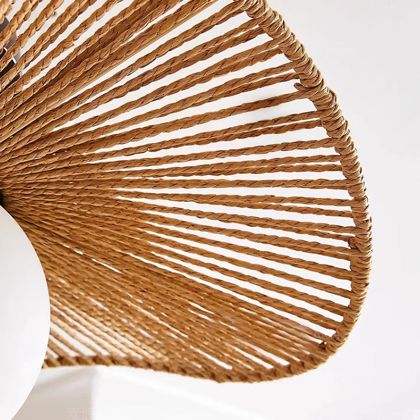Woven Flush Mount Ceiling Light Fixture with Metal & Hemp Design | Stylish Illumination for Modern Spaces 8