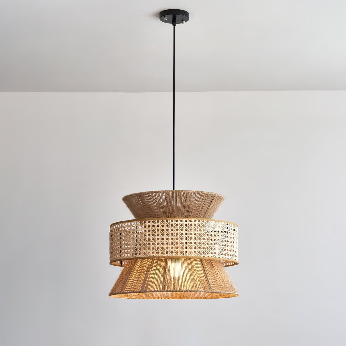 Woven Rattan Pendant Light with Adjustable Height | Natural Design for Cozy Kitchen Pendant Lighting 0