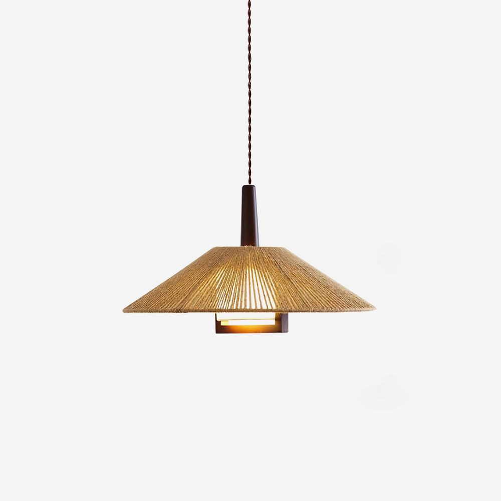 Woven Rattan Pendant Light with Adjustable Height | Stylish Hemp Rope Design for Modern Kitchen Island 1