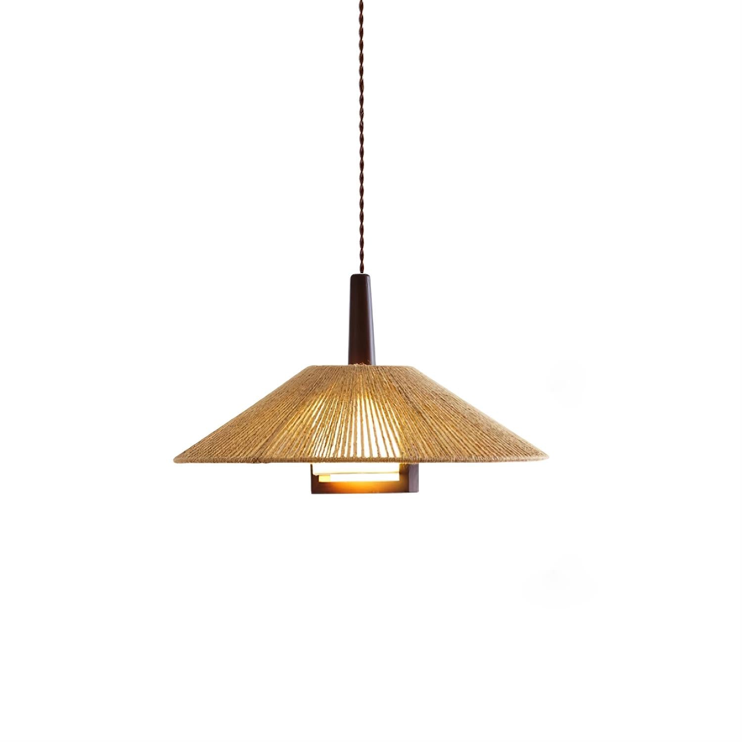 Woven Rattan Pendant Light with Adjustable Height | Stylish Hemp Rope Design for Modern Kitchen Island 3