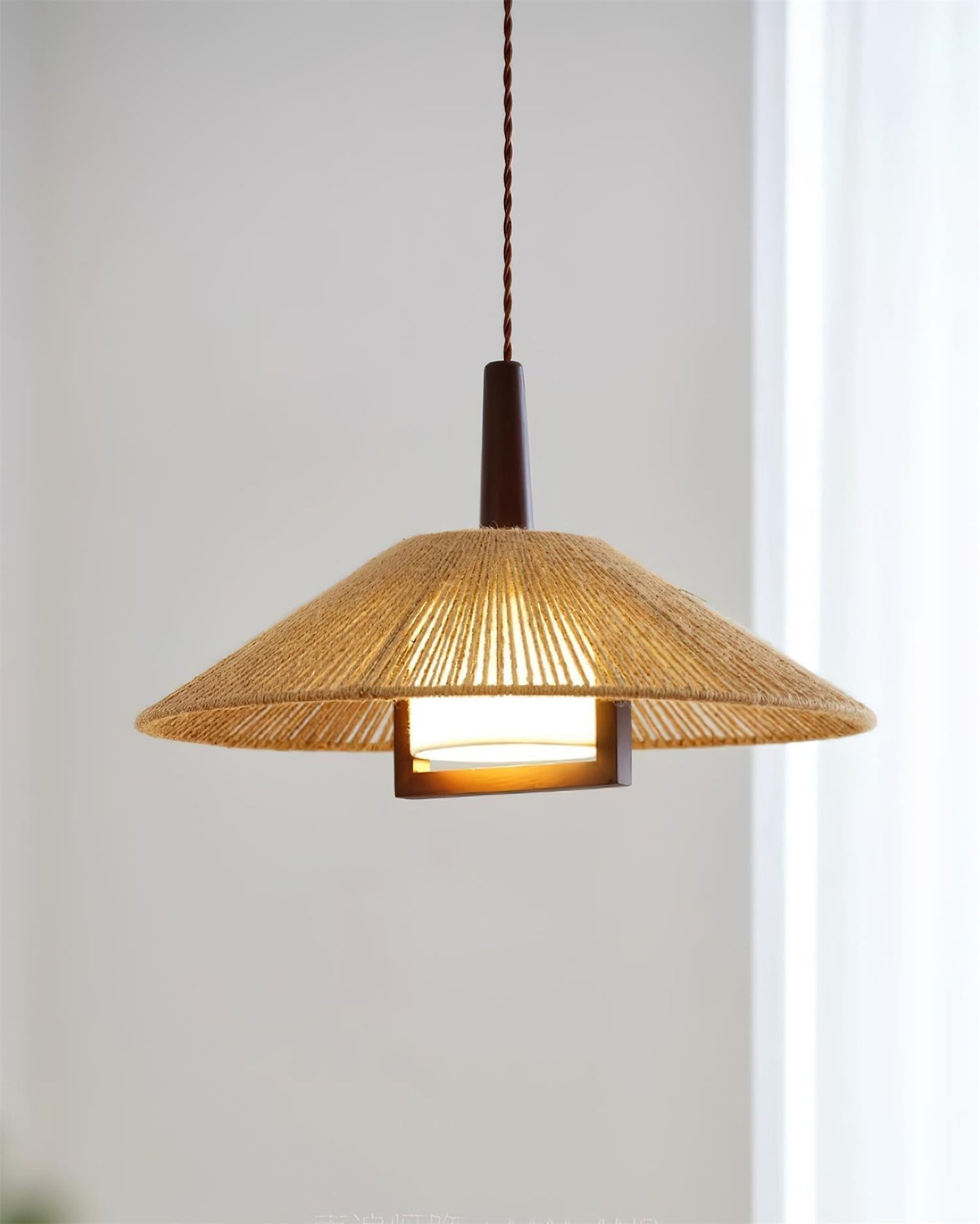 Woven Rattan Pendant Light with Adjustable Height | Stylish Hemp Rope Design for Modern Kitchen Island 4