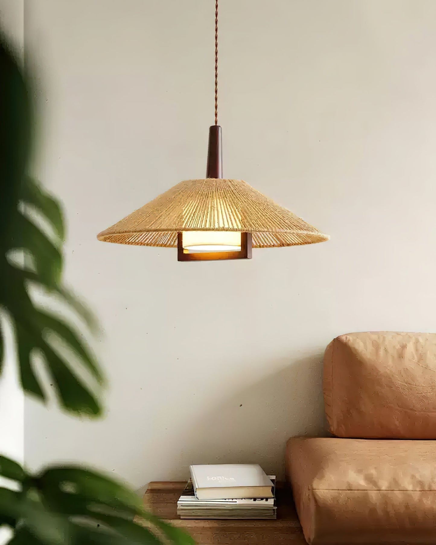 Woven Rattan Pendant Light with Adjustable Height | Stylish Hemp Rope Design for Modern Kitchen Island 6