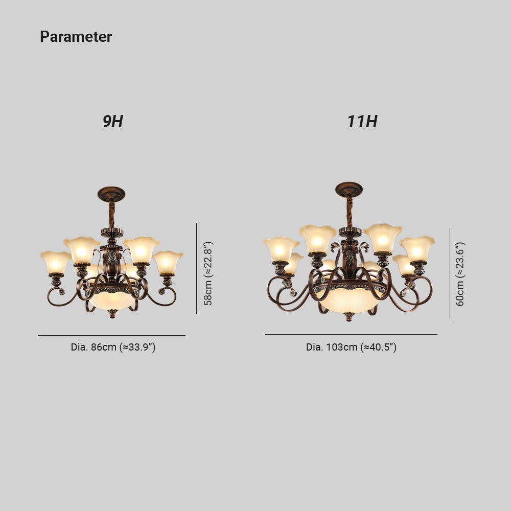 Lily retro flower pendant room setting