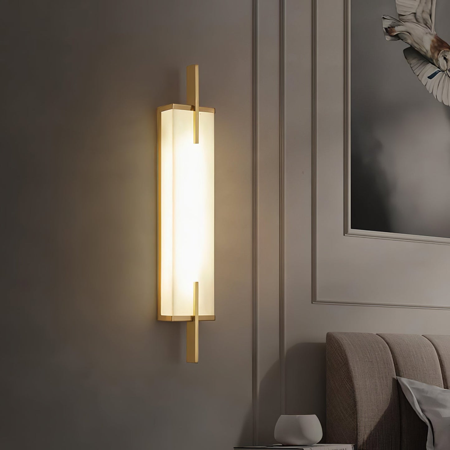 Zenith | Alabaster Wall Light with Minimalist Frame | Elegant Illumination for Contemporary Spaces 8
