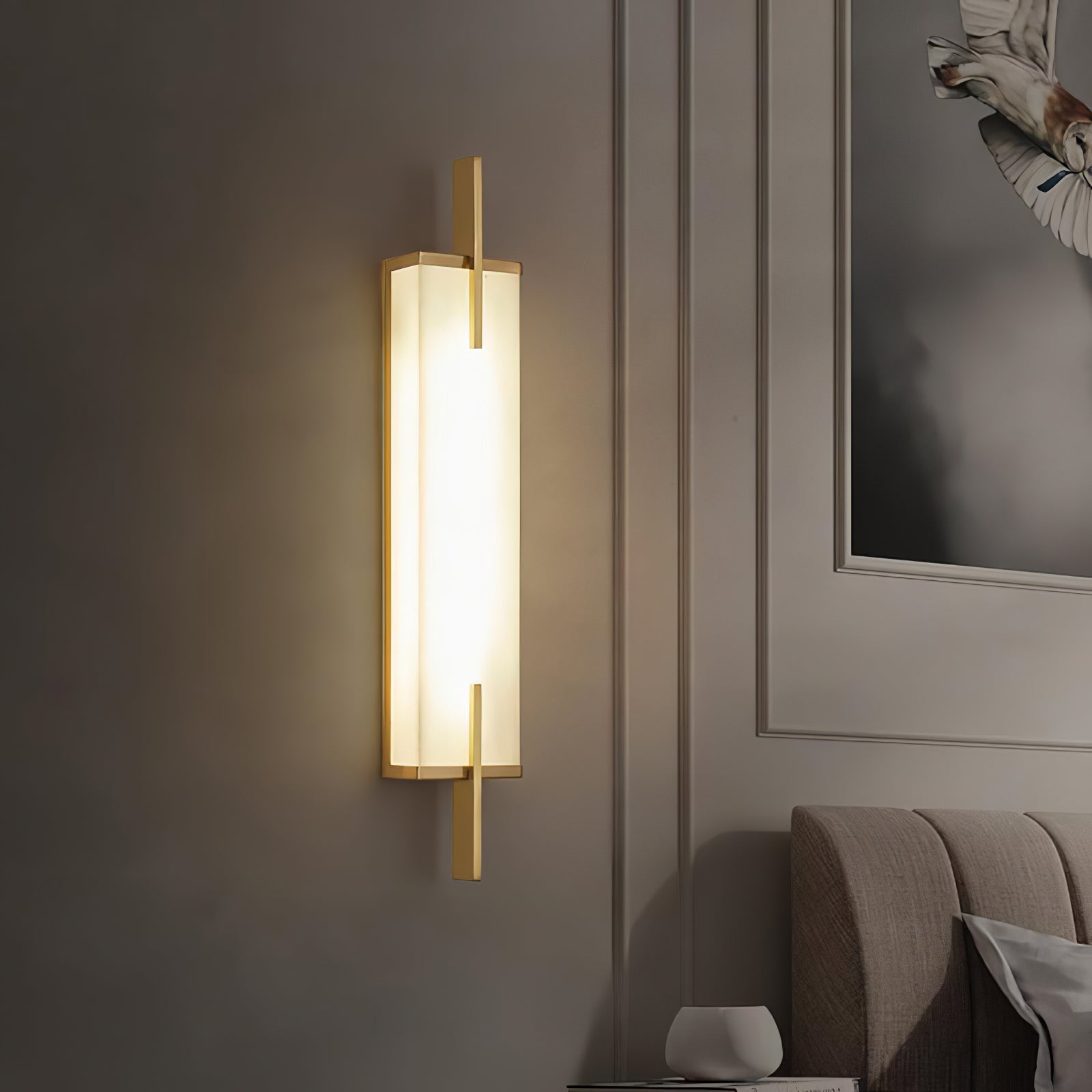 Zenith | Alabaster Wall Light with Minimalist Frame | Elegant Illumination for Contemporary Spaces 8