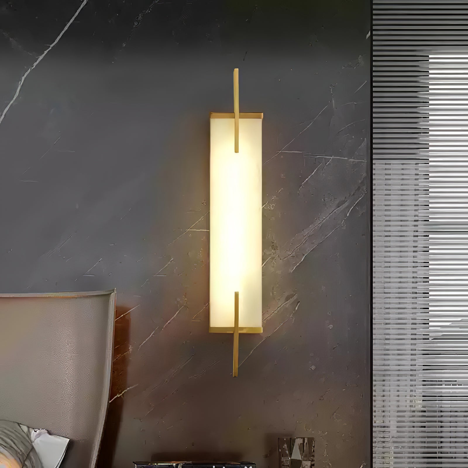 Zenith | Alabaster Wall Light with Minimalist Frame | Elegant Illumination for Contemporary Spaces 9