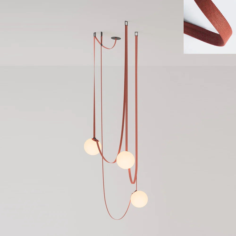 Zephira | Glass Pendant Light with Geometric Leather Design | Adjustable Height for Elegant Kitchen Lighting 0