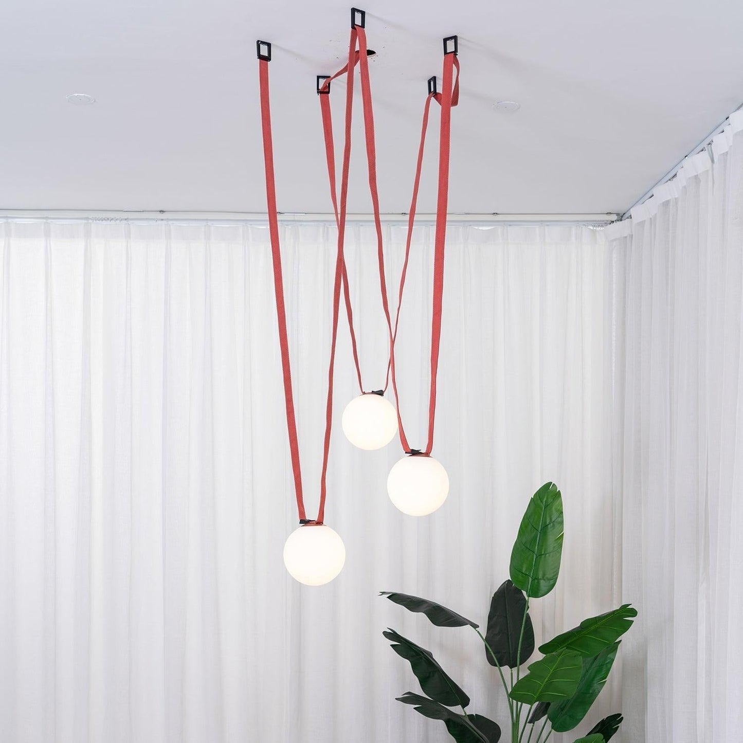 Zephira | Glass Pendant Light with Geometric Leather Design | Adjustable Height for Elegant Kitchen Lighting 6