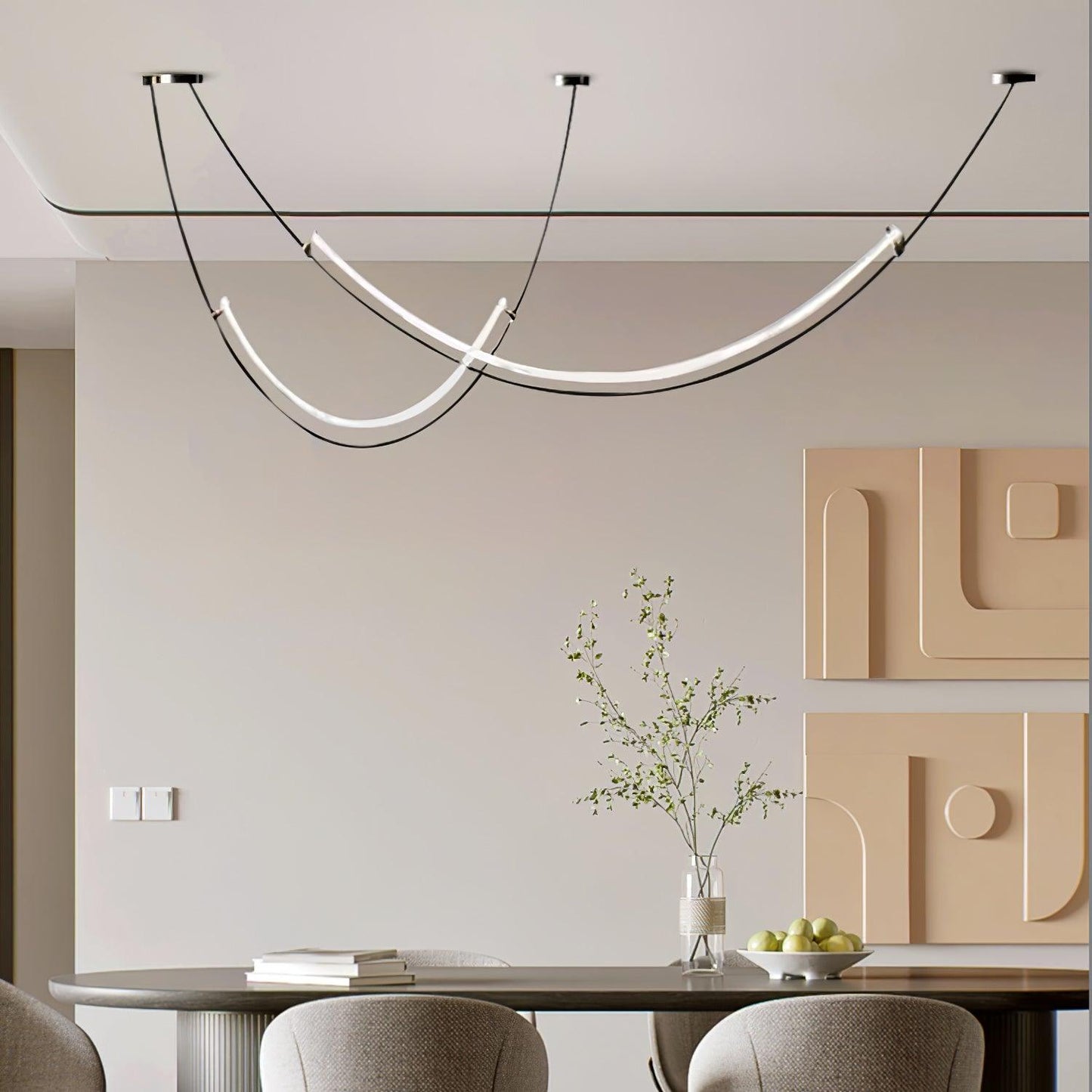 Zephira | Modern Pendant Light with Curved LED Design | Stylish Illumination for Dining and Living Areas 2