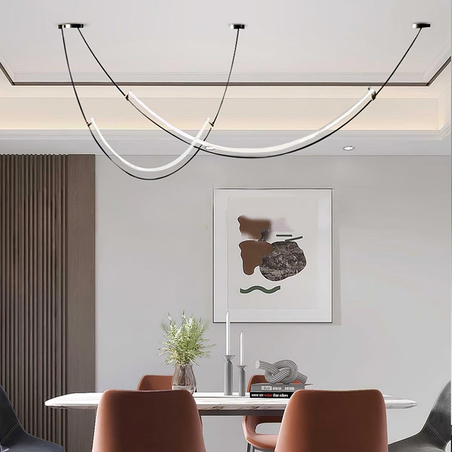Zephira | Modern Pendant Light with Curved LED Design | Stylish Illumination for Dining and Living Areas 3