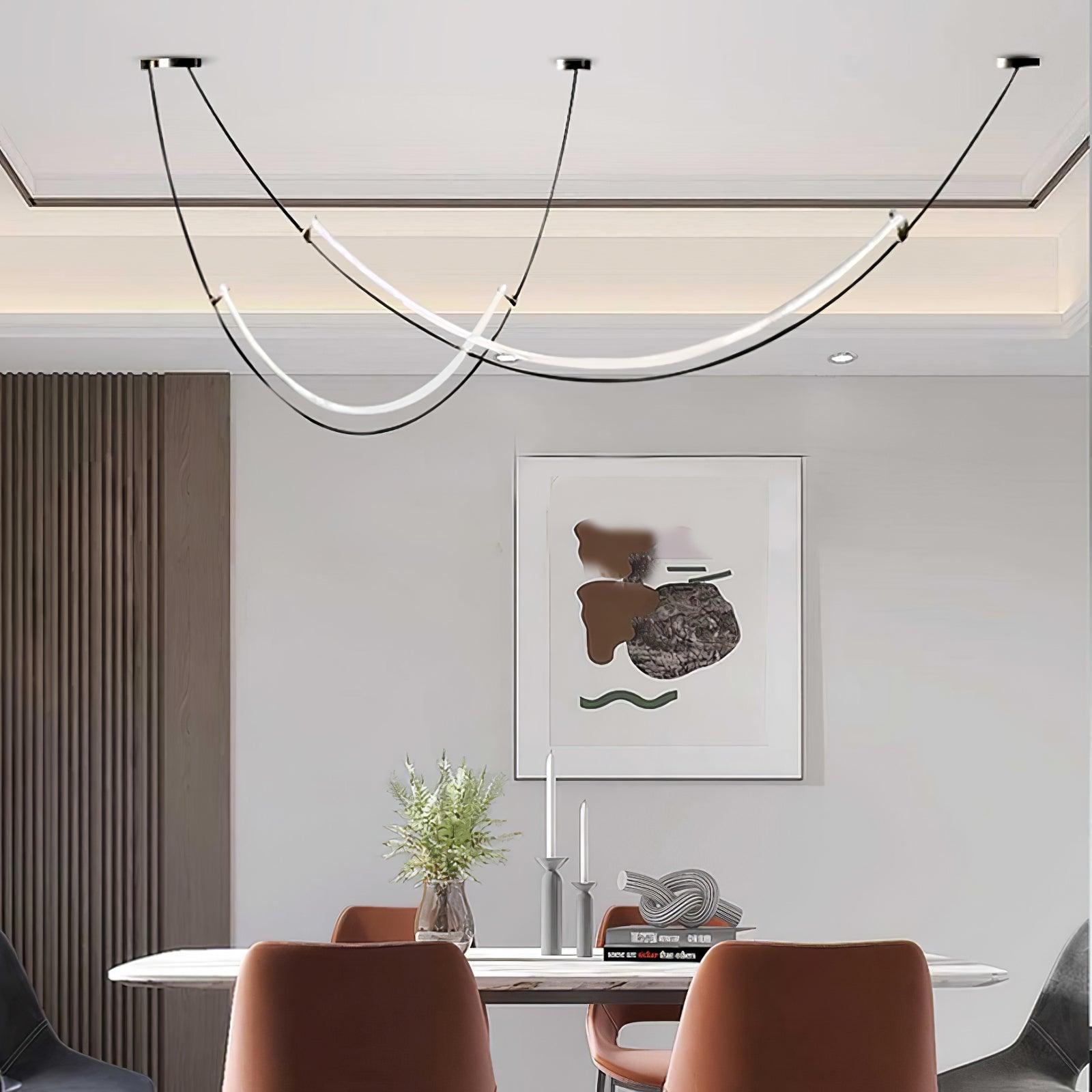 Zephira | Modern Pendant Light with Curved LED Design | Stylish Illumination for Dining and Living Areas 3