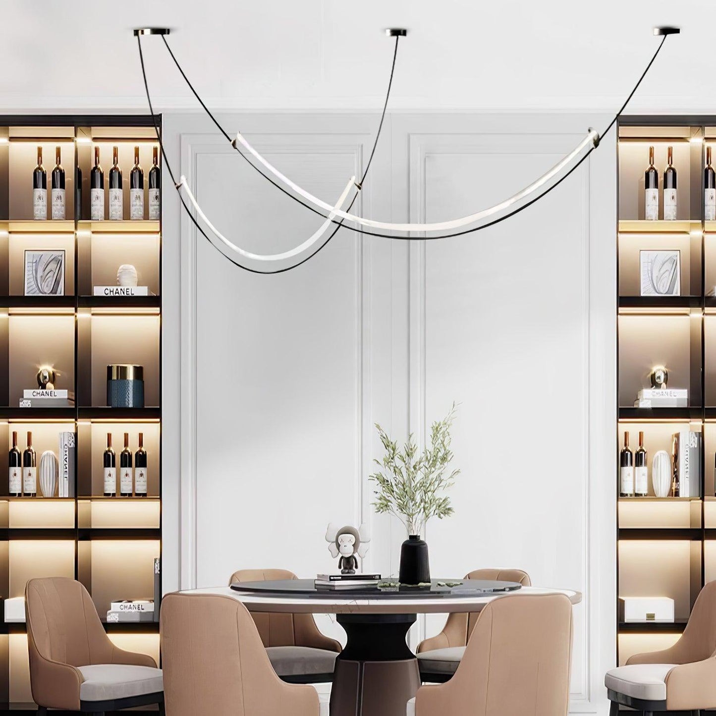 Zephira | Modern Pendant Light with Curved LED Design | Stylish Illumination for Dining and Living Areas 5