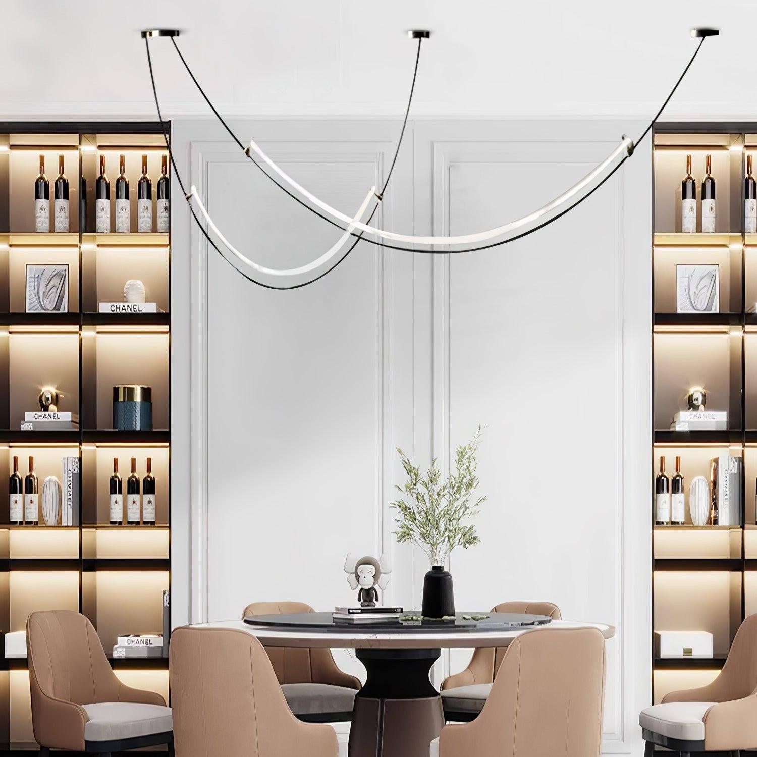 Zephira | Modern Pendant Light with Curved LED Design | Stylish Illumination for Dining and Living Areas 5