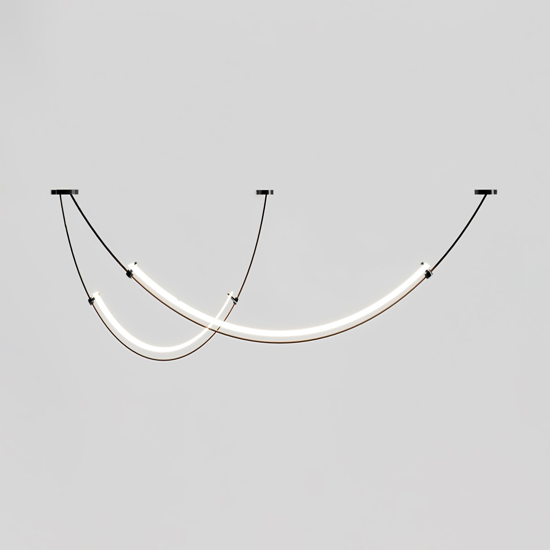 Zephira Curved LED Pendant Light | 5 Lengths | Black/Gold/White