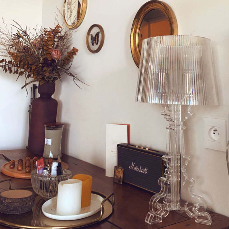 Kirsten Table Lamp Acrylic Transparent Black
