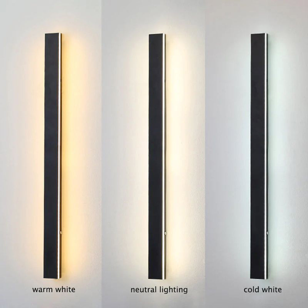 Edge Black Minimalist Linear Outdoor Wall Light