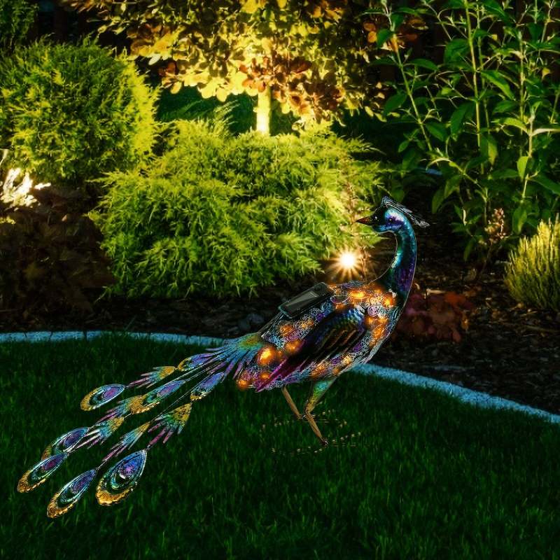 LED Solar Peacock Lawn Lamp