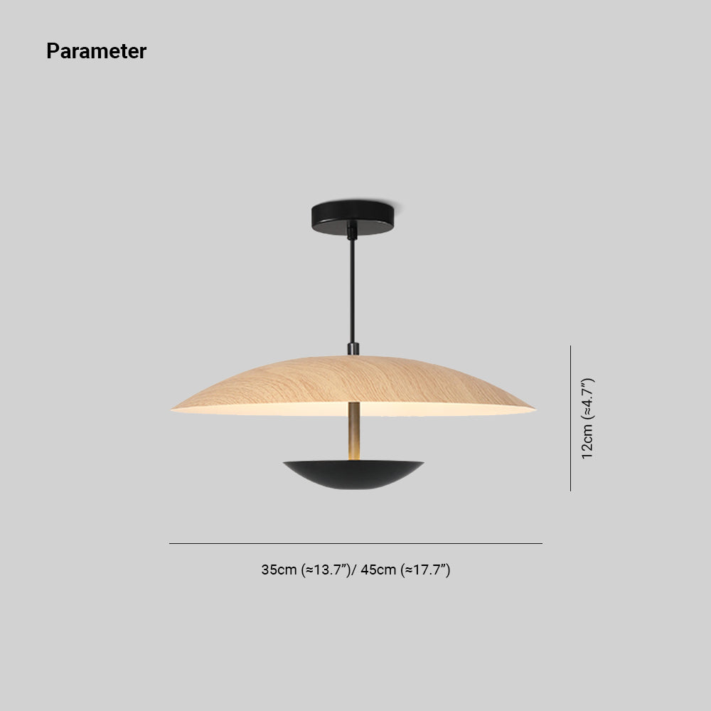 Carins Nordic Frisbee Pendant Light, Metal, Dia35/45cm | Wood or Brown