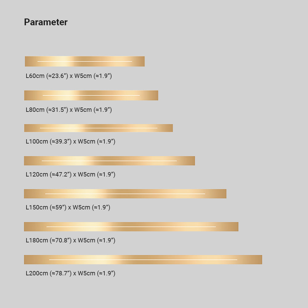 Edge Linear Indoor Wall Lamp, Metal & Acrylic, L60-L180cm | Black or Gold