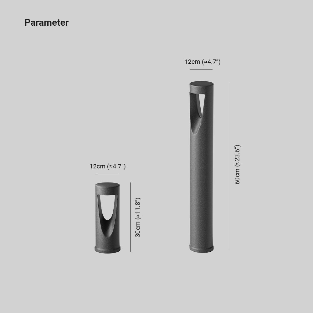 Pena Contemporary Cylindrical Hollow Path Light Black