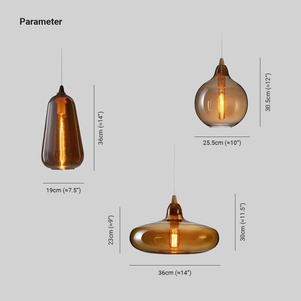 Hailie Amber Glass Pendant Light