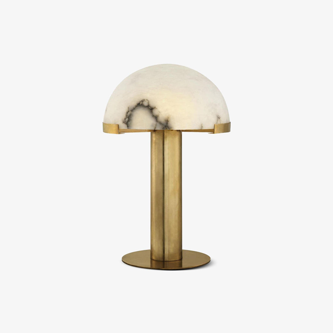 Jade Mushroom Alabaster Brass Table Lamp