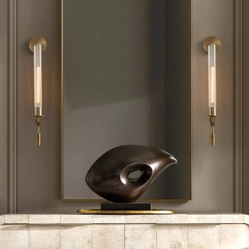 Alessio Brass Metal Glass Wall Light
