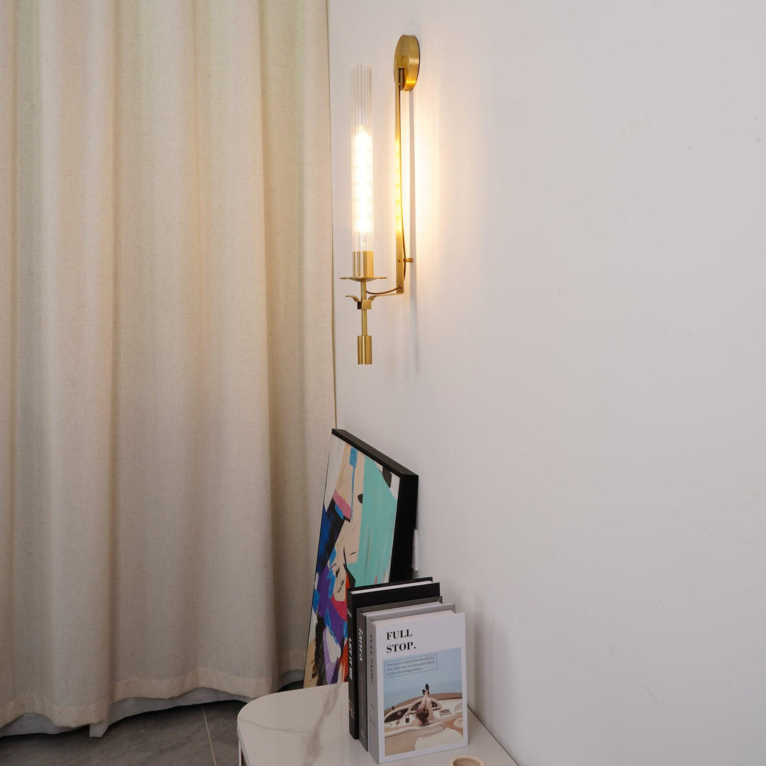 Alessio Brass Metal Glass Wall Light