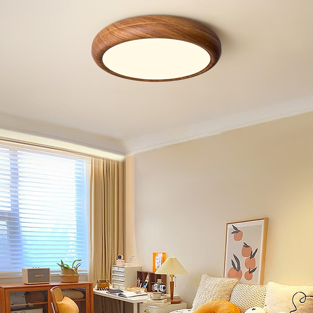 Muto Wood Grain Round Ceiling Light