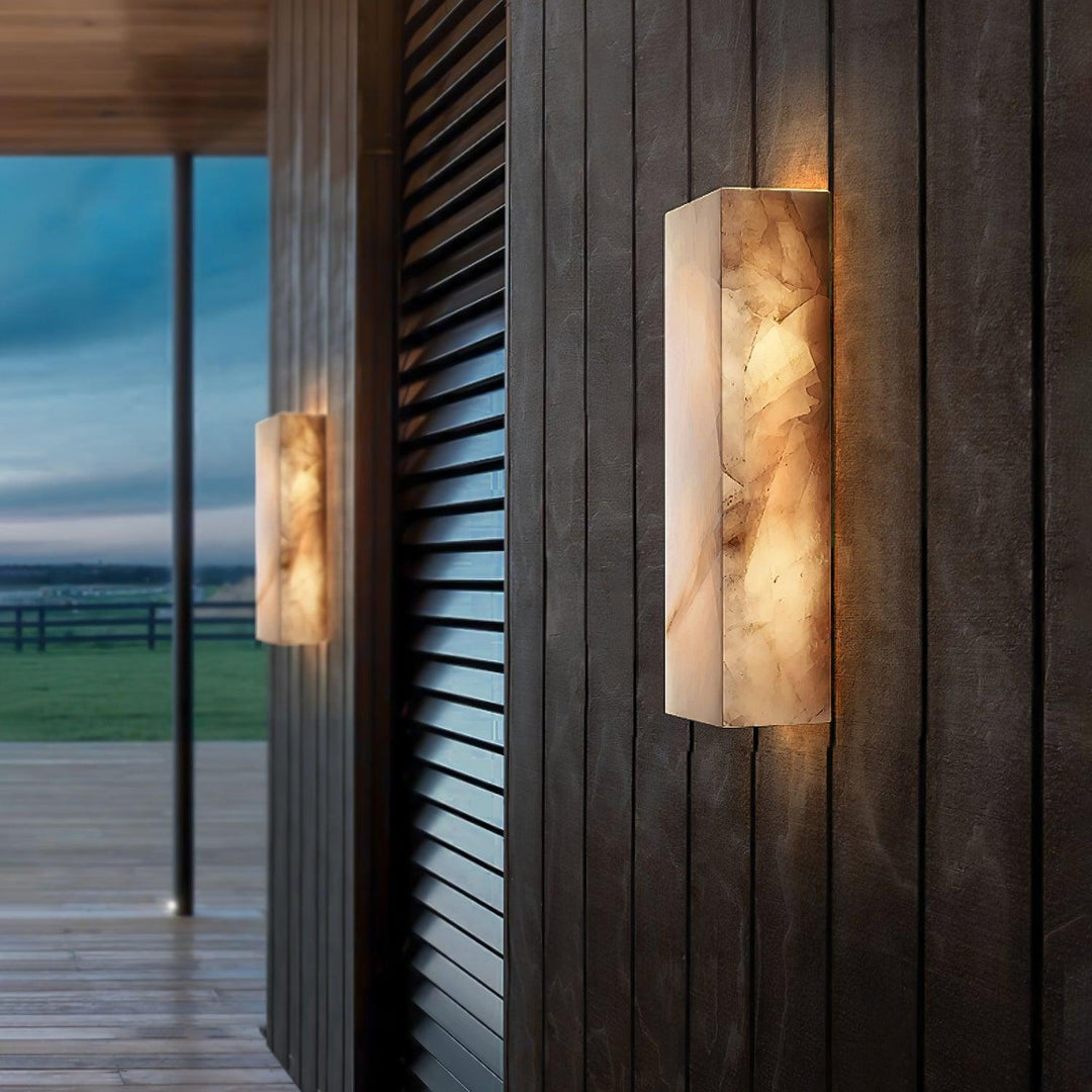 Jade Rectangular Alabaster Wall Light Living Room Bedroom