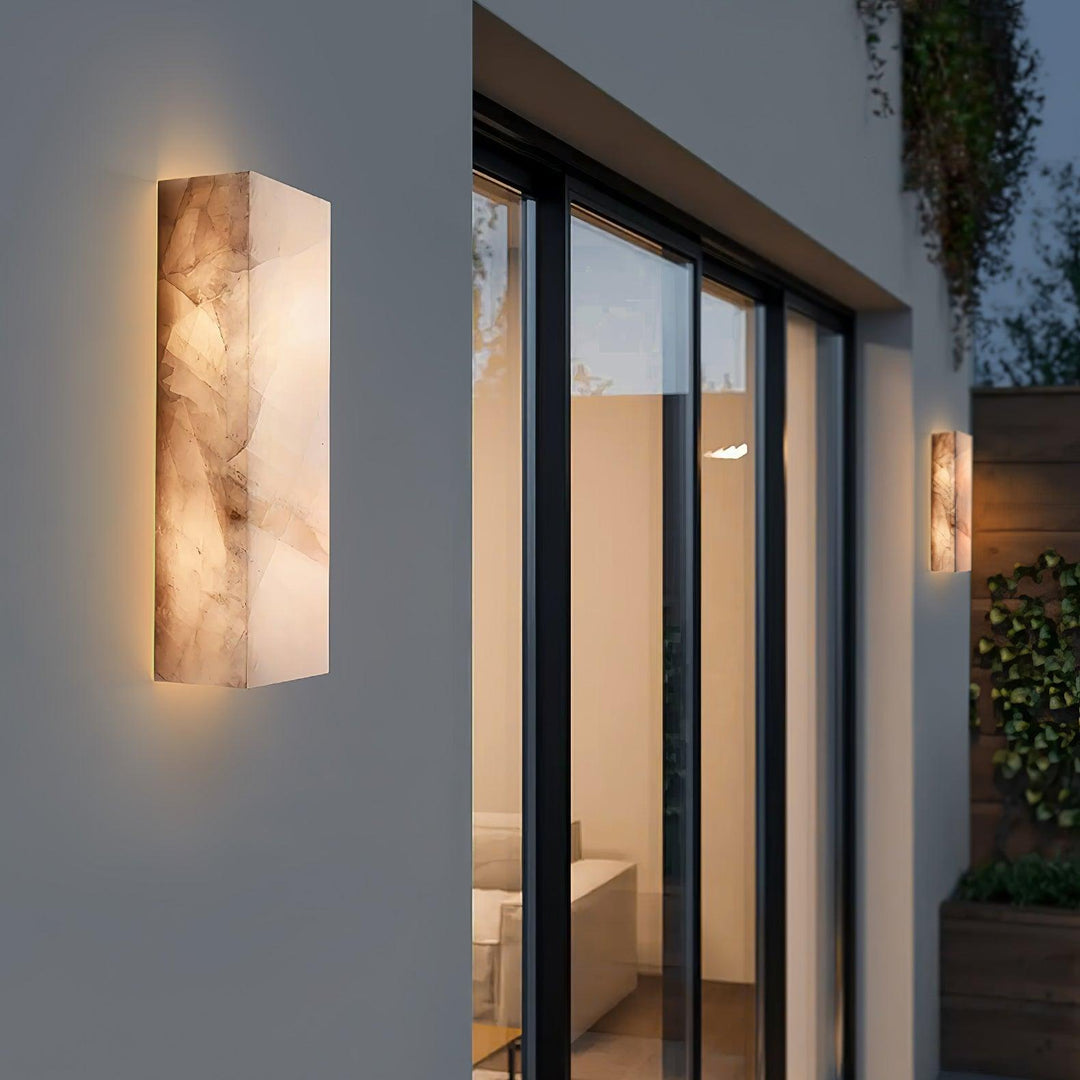 Jade Rectangular Alabaster Wall Light Living Room Bedroom