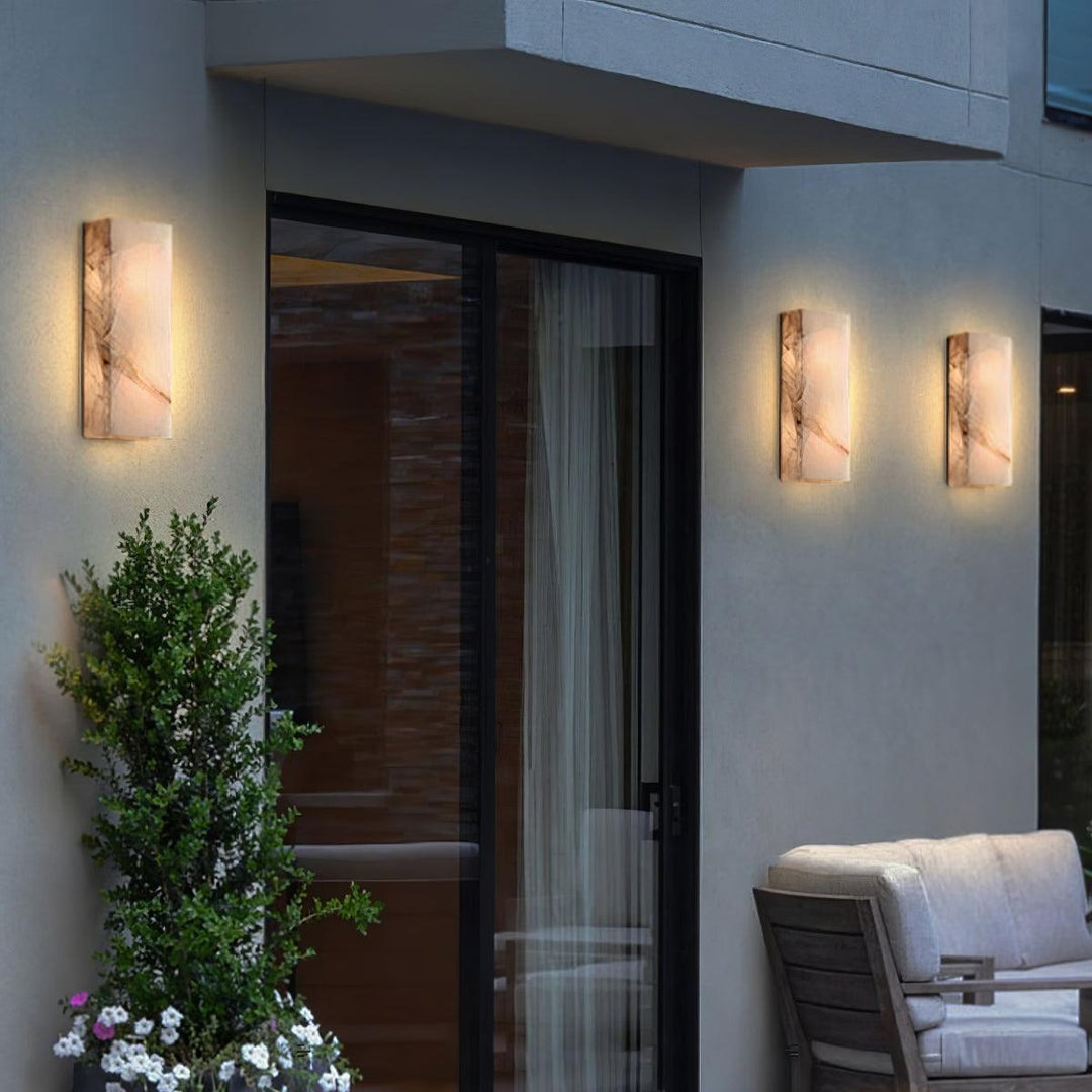 Jade Rectangular Alabaster Wall Light Living Room Bedroom