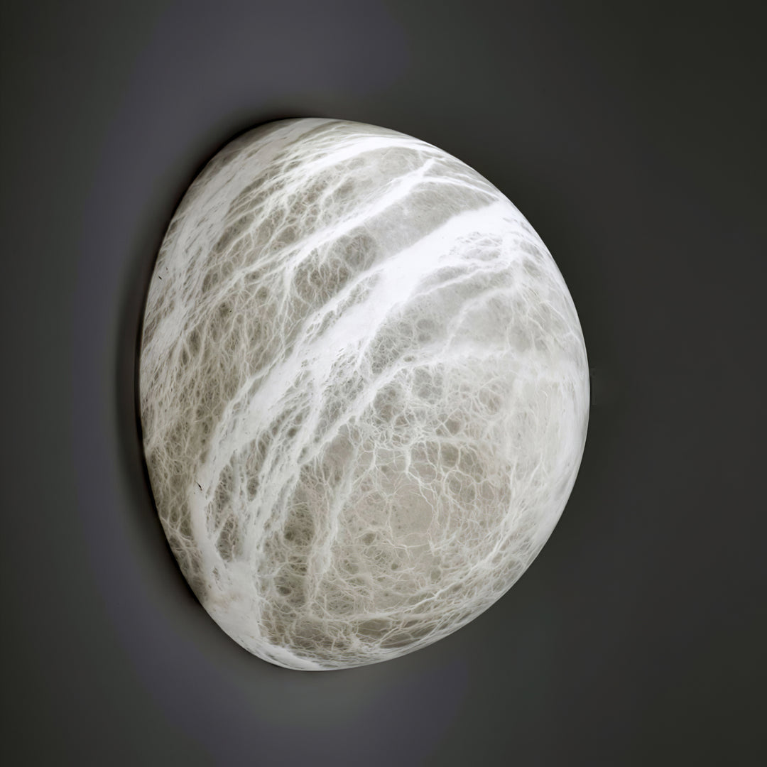 Jade Snowflake Alabaster Metal Wall Light Living Room Bedroom