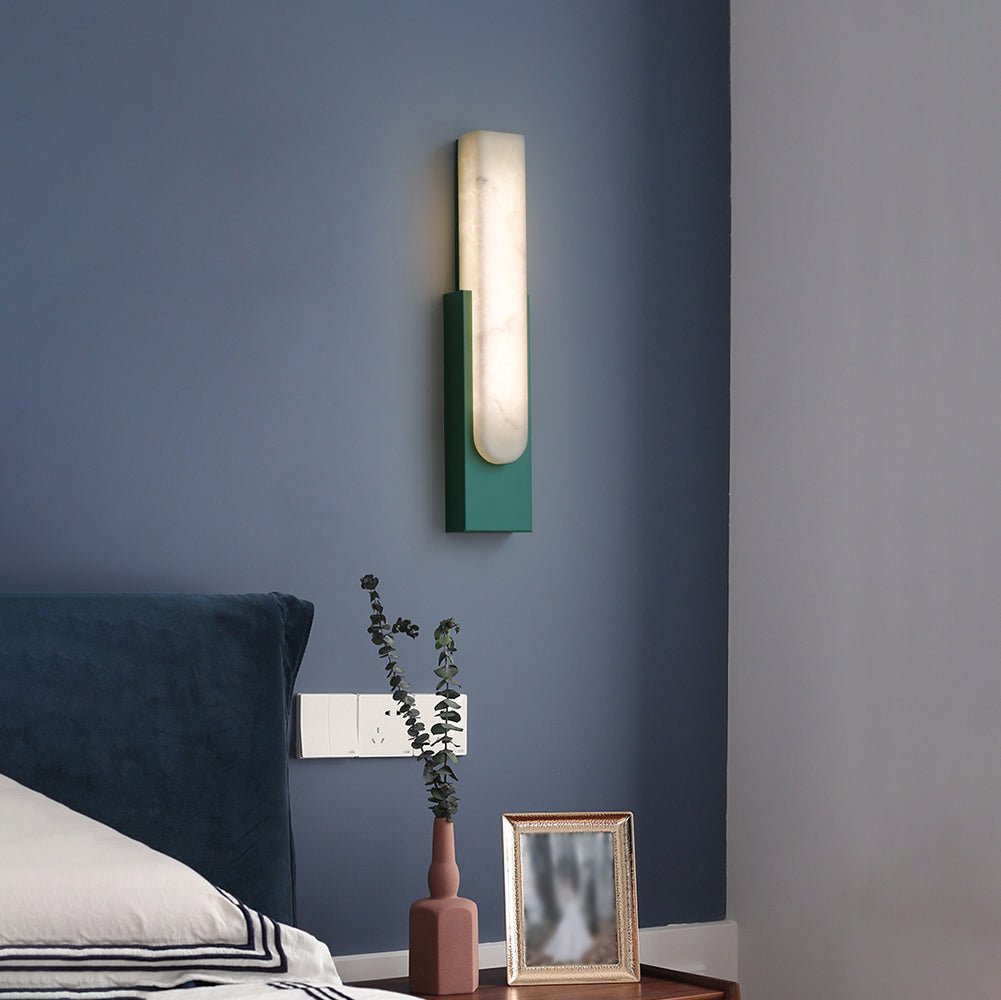 Jade Agatha Alabaster Wall Light, Metal & Alabaster, D10xH50cm | 5 Colours