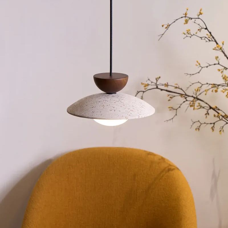 Zaid travertine pendant detail