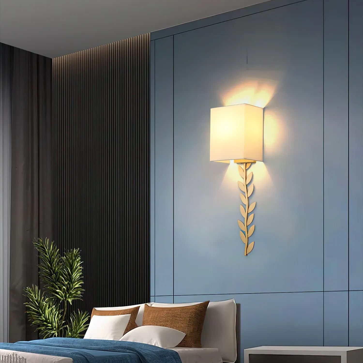 Valentina Modern Minimalism Wall Lamp Metal Fabric Bedroom Dining Room