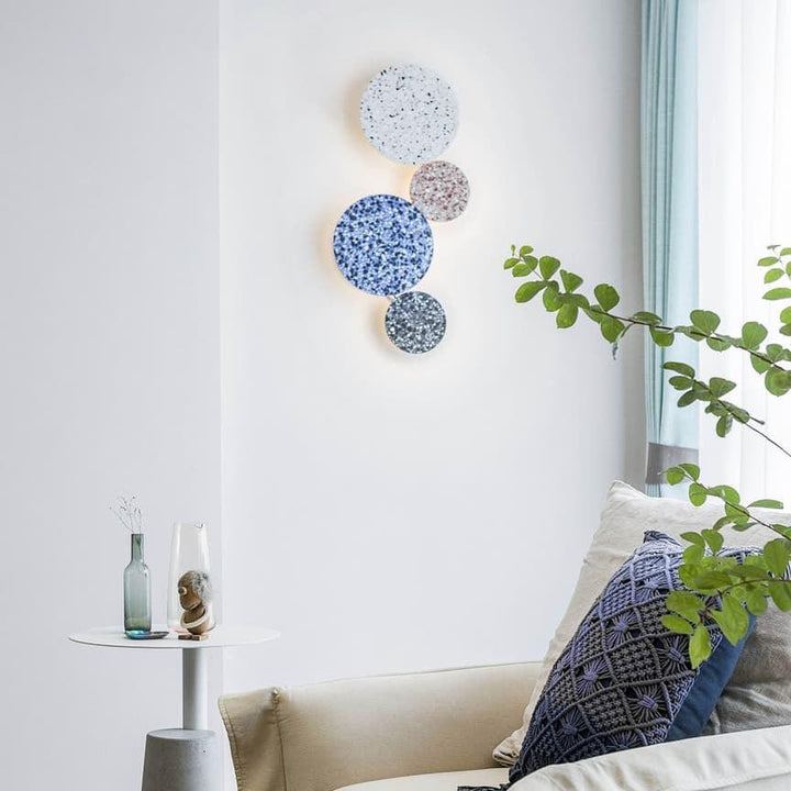 Byers Vintage Round Metal Terrazzo Concrete Wall Lamp Bedroom