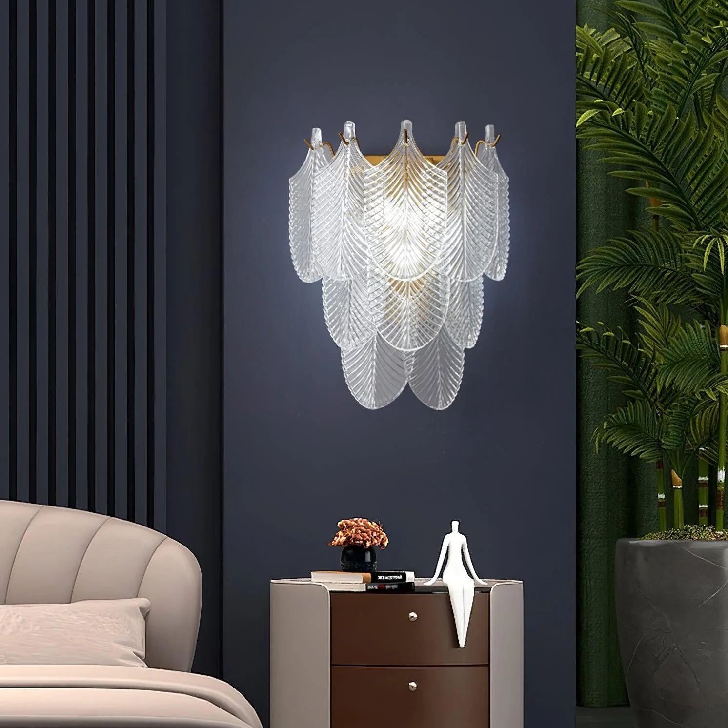 Marilyn Cottage Brass Glass Metal Wall Lamp Living Room Bedroom
