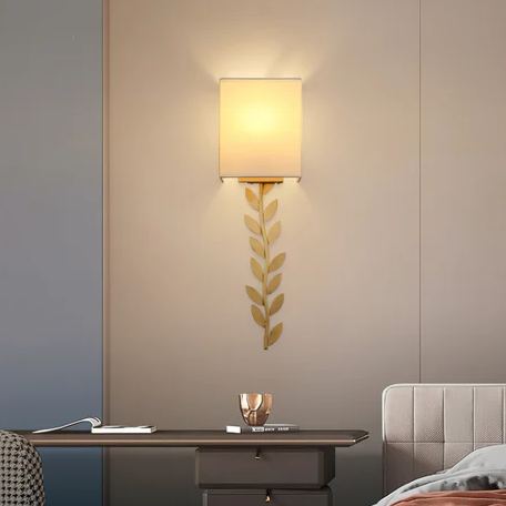 Valentina Modern Minimalism Wall Lamp Metal Fabric Bedroom Dining Room