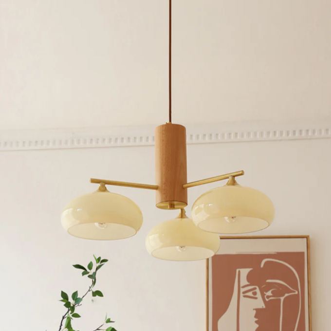 Valentina Elliptical Glass Pendant Light, Metal & Glass, 3 or 5 Heads | Beige or White
