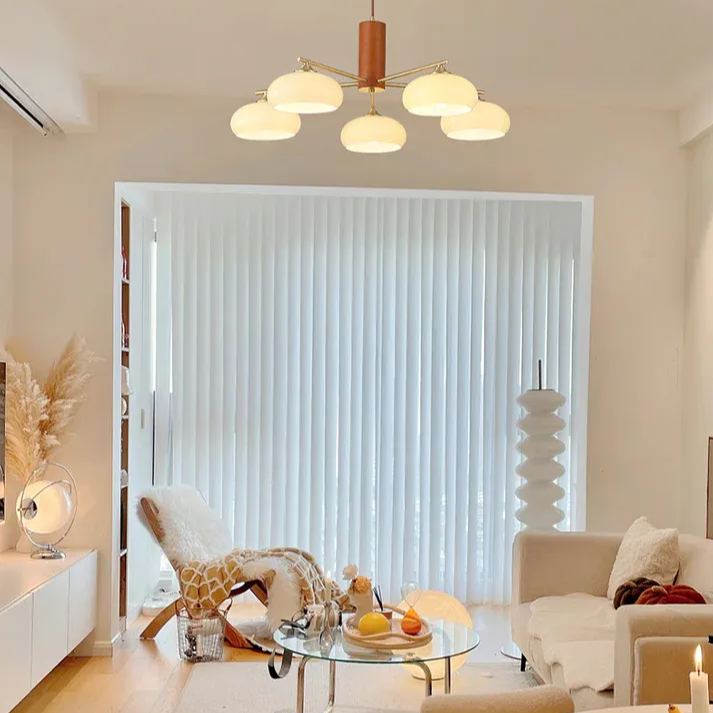 Valentina Elliptical Glass Pendant Light, Metal & Glass, 3 or 5 Heads | Beige or White