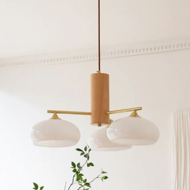 Valentina Elliptical Glass Pendant Light, Metal & Glass, 3 or 5 Heads | Beige or White