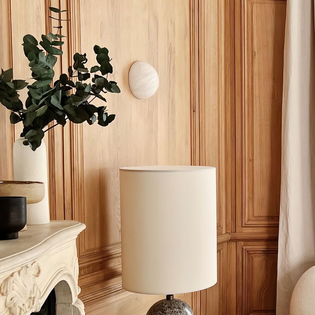 Jade Snowflake Alabaster Metal Wall Light Living Room Bedroom