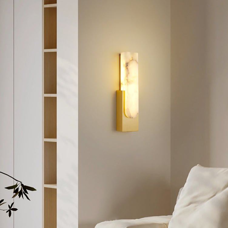 Jade Agatha Alabaster Wall Light, Metal & Alabaster, D10xH50cm | 5 Colours
