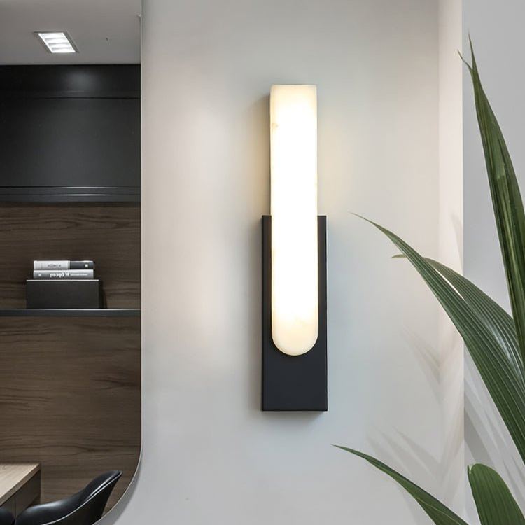 Jade Agatha Alabaster Wall Light, Metal & Alabaster, D10xH50cm | 5 Colours