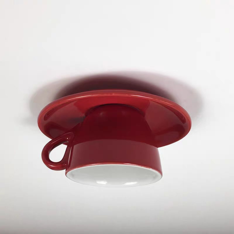 Valentina Coffee Cups Ceramic Ceiling Light - Red