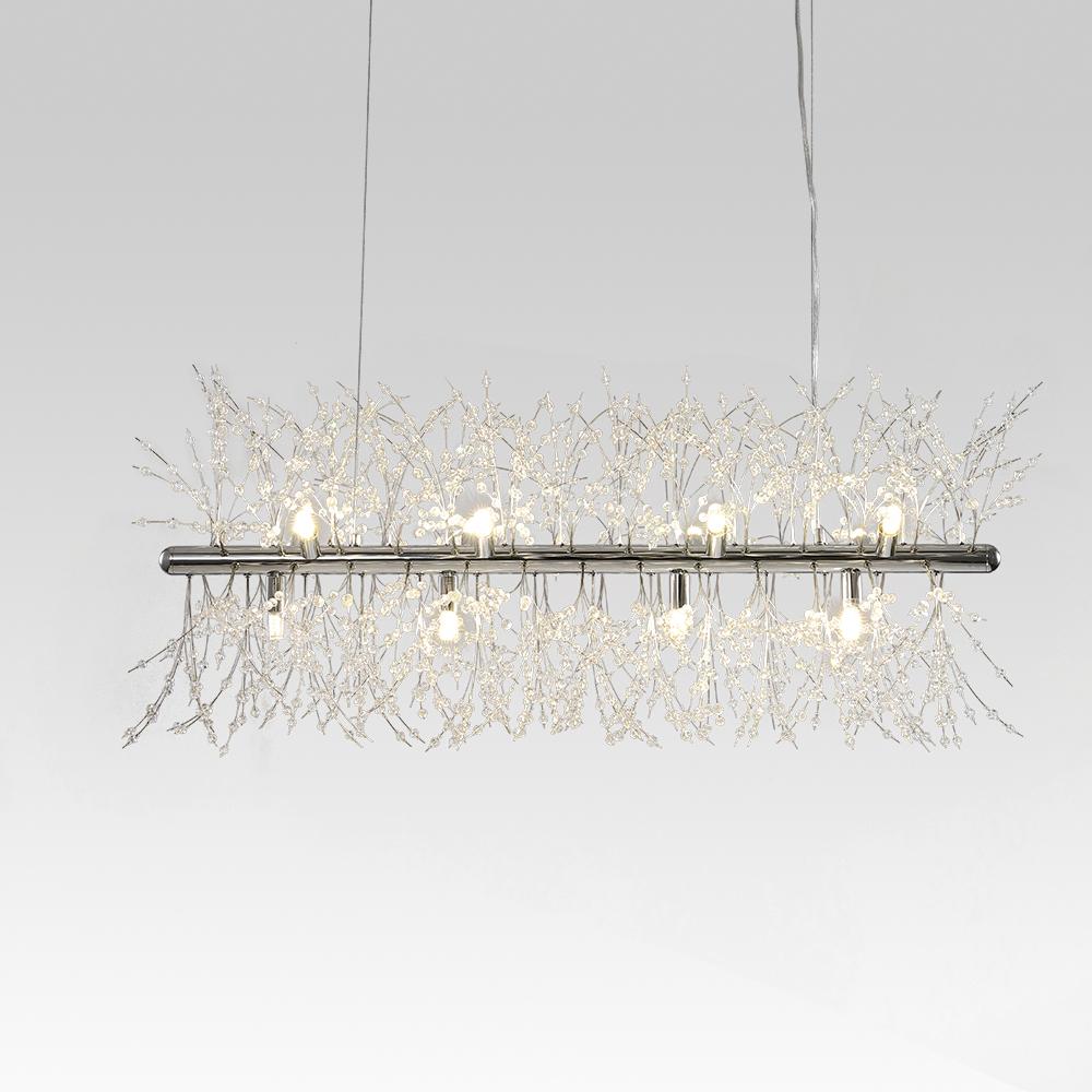 12-Light Crystal Linear Chandelier | 2 Colours