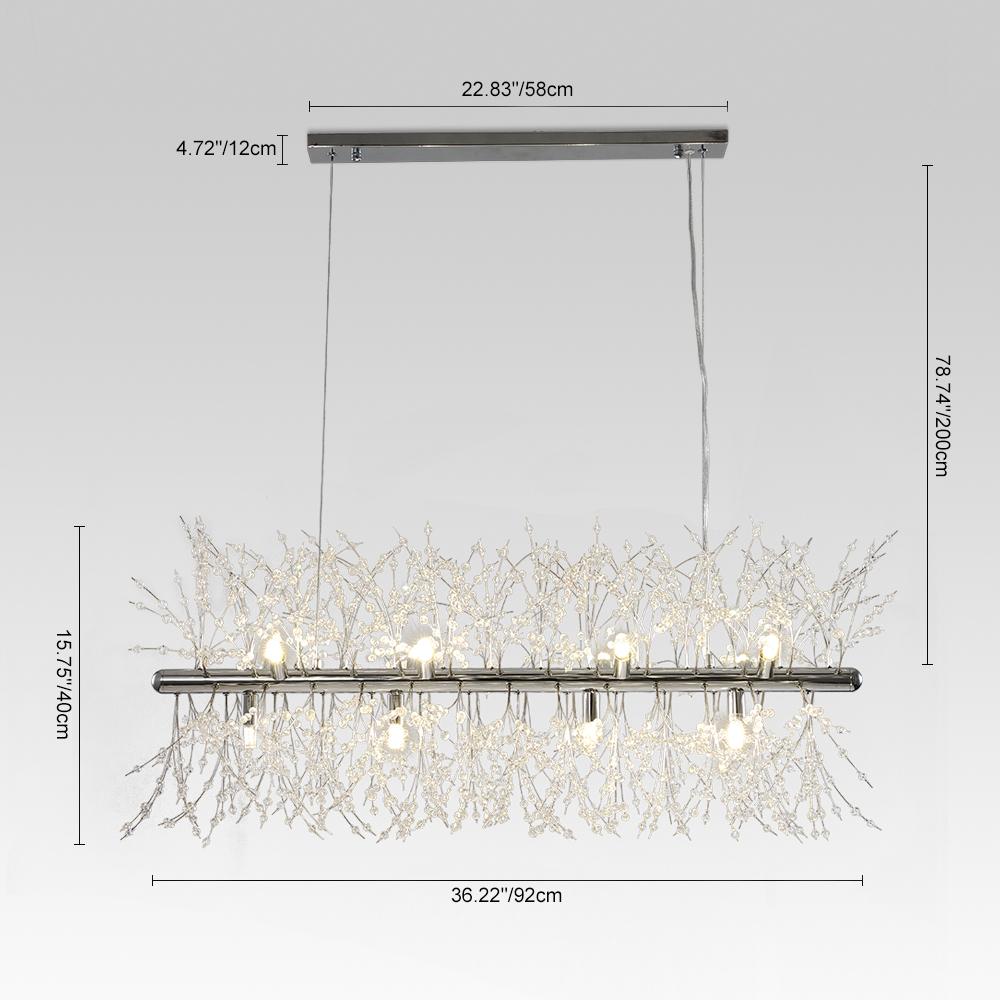 12-Light Crystal Linear Chandelier | 2 Colours